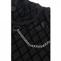 Black Elegance Bodysuit Embellished With Chains