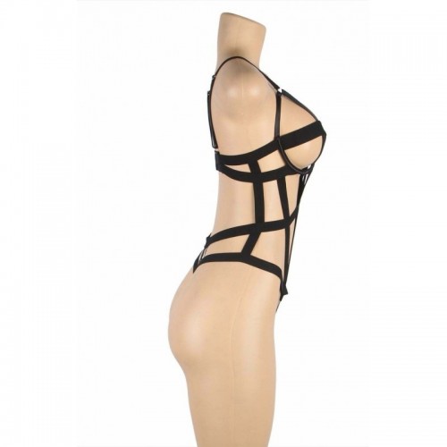 Black Plus Size Strappy Bodysuit