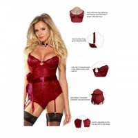 Red Teddy Bodysuit Lingerie