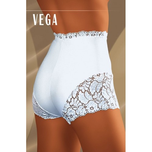 White Deep Microfibre Short With Deep Lace Inserts Available Up To UK Size 16