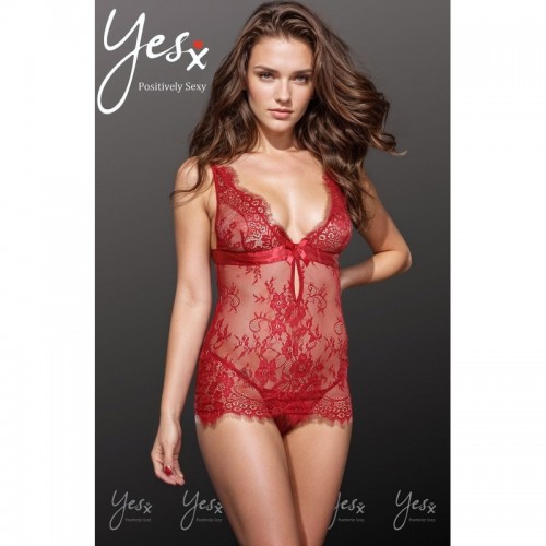 Red See Through Chemise Lingerie