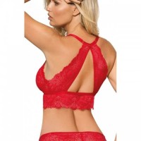 Red Lacy Half Corset Which Is Detachable At The Front with A Sensual Cut On The Back