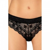 Black Thong Knickers With A Bow In The Centre