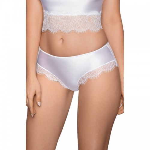 White Soft Delicate Knickers Made From Super Soft Stretch Fabric & Eyelash Lace