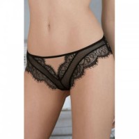 Black Stunning Thong Knickers Made With Sumptuous Eye Lash Lace