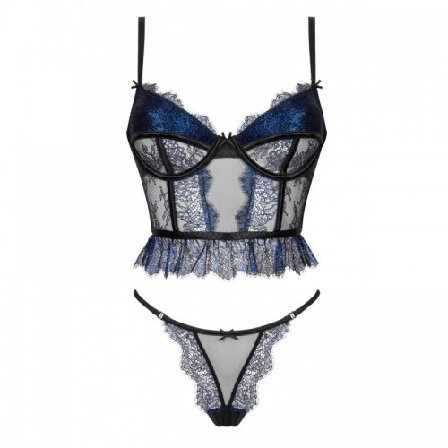 Black & Blue Gift Packaged Lingerie Set