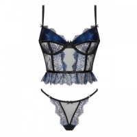 Black & Blue Gift Packaged Lingerie Set