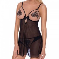 Black Mehendi Henna Art Chemise Lingerie