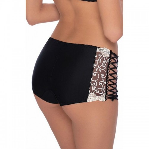 Black Short Decorated With Lace & Embroidery