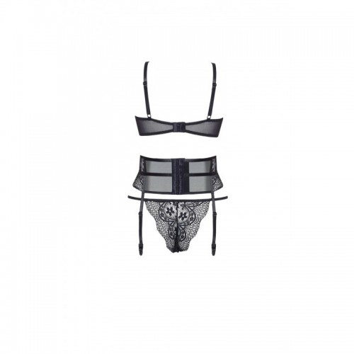 Black Provocative 3 Piece Lingerie Set