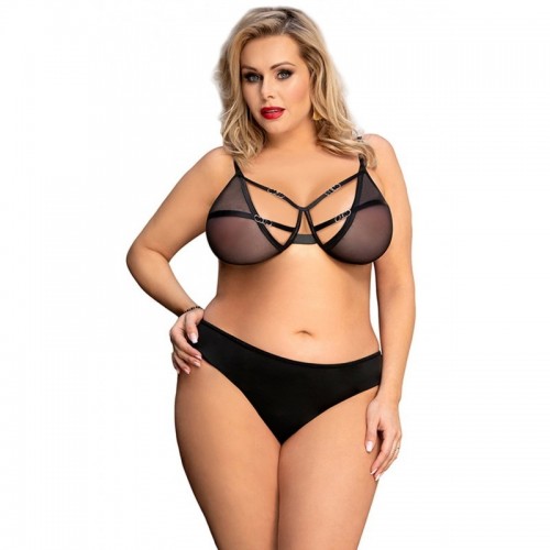 Black Mesh Bra & Briefs Lingerie Set