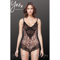 Leopard Print Black Lace Bodysuit