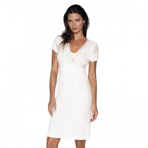 Elegant Cream Nightdress Made Of Delicate Viscose