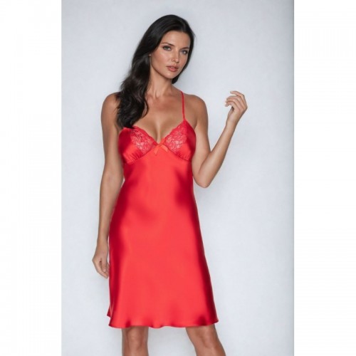 Racy Red Nightdress Made Of The Highest Quality Satin & Stretch Lace Cups