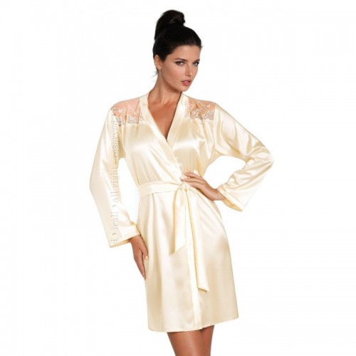 Delicate Satin Cream Dressing Gown