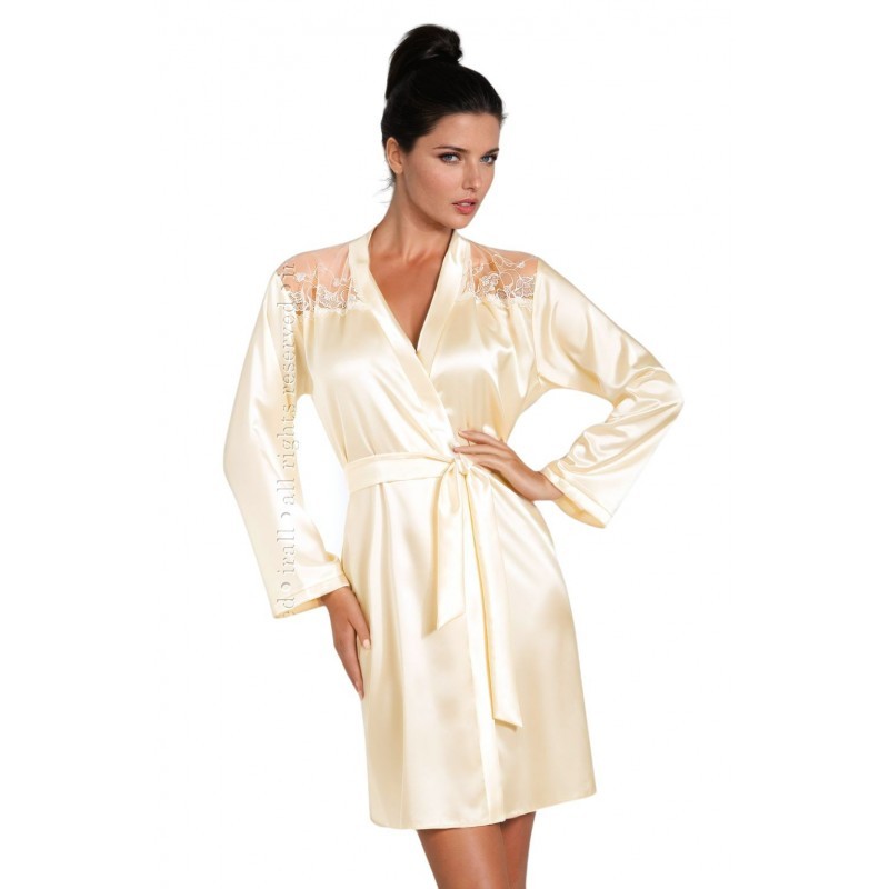 Delicate Satin Cream Dressing Gown