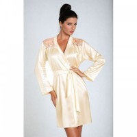 Delicate Satin Cream Dressing Gown