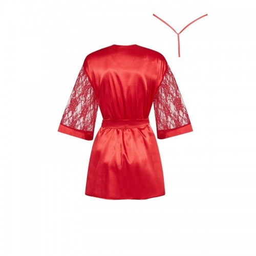 Elegant Short Red Satin Dressing Gown