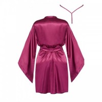 Burgundy Smooth & Shiny Samira Peignoir Gown