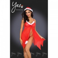 Red & Sheer Babydoll Xmas Lingerie