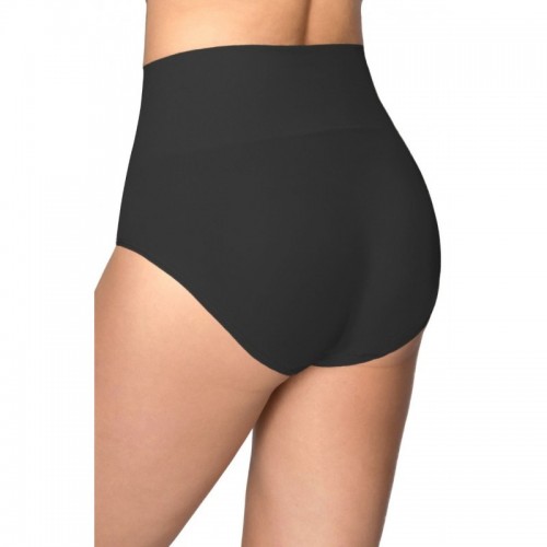 Black Italian-Made Seamless Tummy Control Culotte Midi Knickers