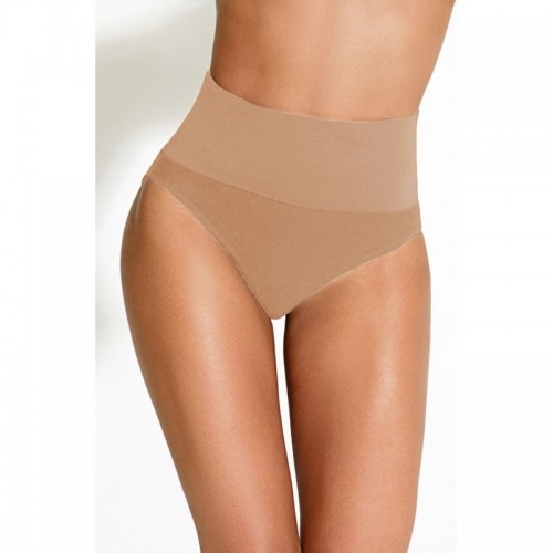 Dark Beige Italian-Made Seamless Tummy Control Midi Knickers