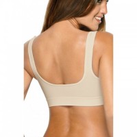 Beige Medium Support Bra With Wide Straps Control & Lift