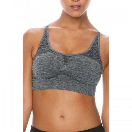 Grey Sports Bra With Adjustable Straps