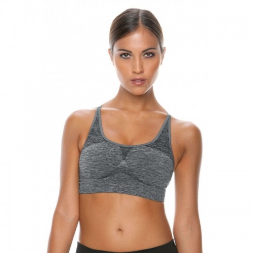 Grey Sports Bra With Adjustable Straps