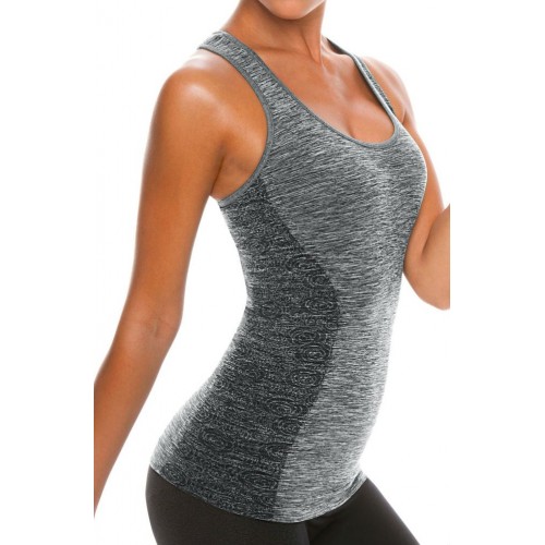 Grey Sporty Wide Strap Tank Top