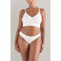 Cream High Leg Seamless Control Brief