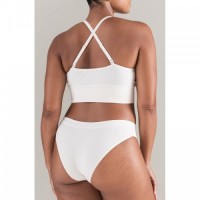 Cream High Leg Seamless Control Brief