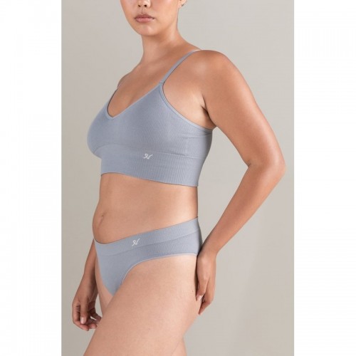 Grey High Leg Seamless Control Brief