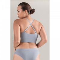 Grey High Leg Seamless Control Brief