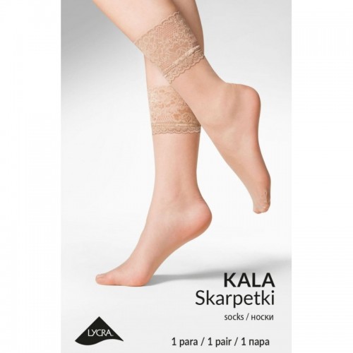 Lyra Fibre Braided with Polyamide Lace Top Black Patterned Socks