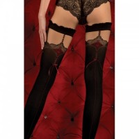 Black Pair Of Hold Ups In with A Touch Of Red