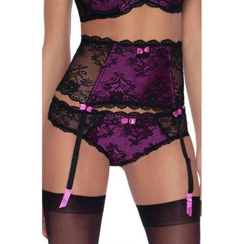 Black Delicate Lace Suspender Belt