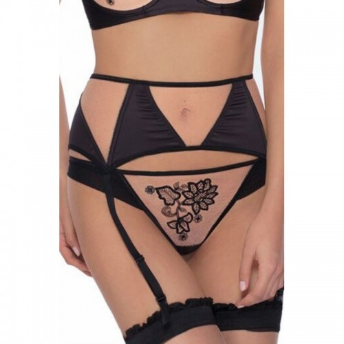 Black Henna Art Suspender Belt