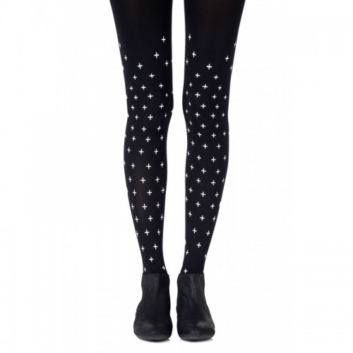 Black & White All-Over Printed Sheer Tights