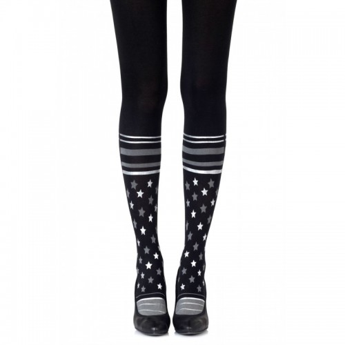 Black & Grey Preppy Sock-Style Tights