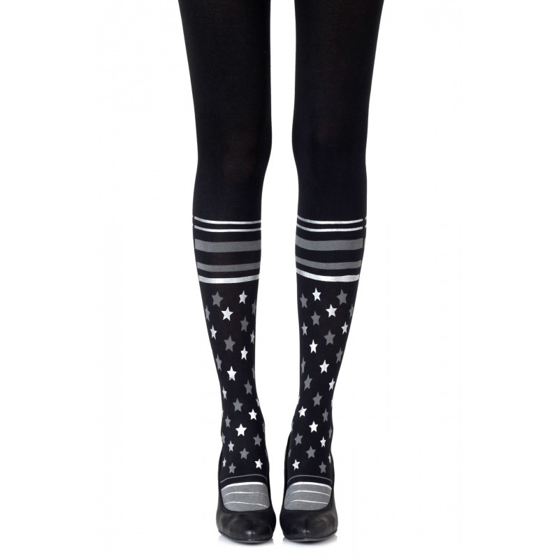 Black & Grey Preppy Sock-Style Tights