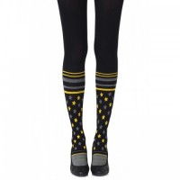 Black & Grey Preppy Sock-Style Tights