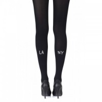 Black Sheer Tights With Light Grey Print 120 Denier