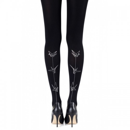 Black & Silver Origami Tights