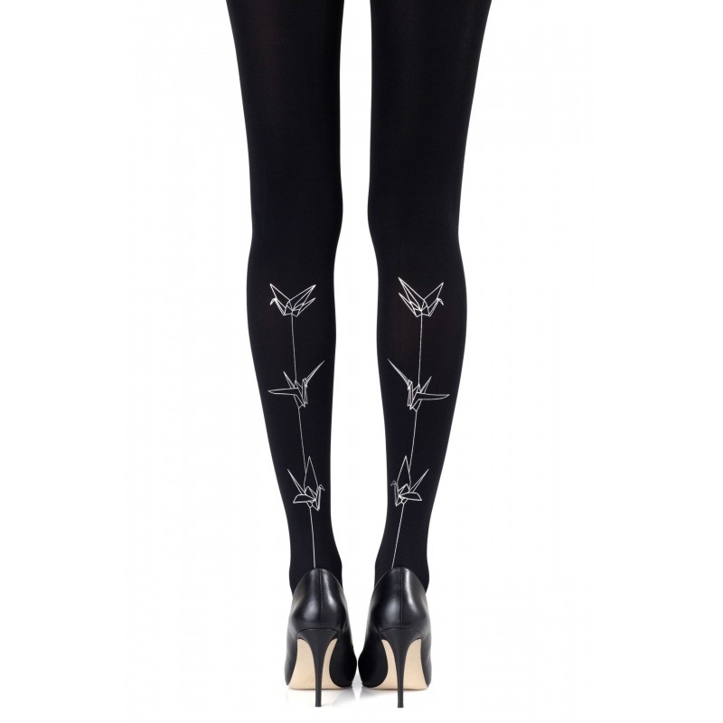 Black & Silver Origami Tights