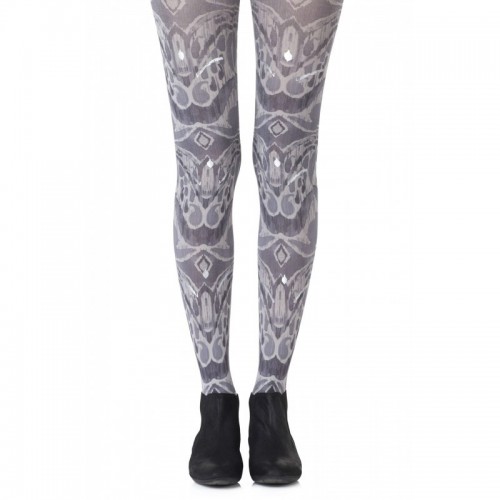 Grey Psychedelic Silver Haze Sheer Tights