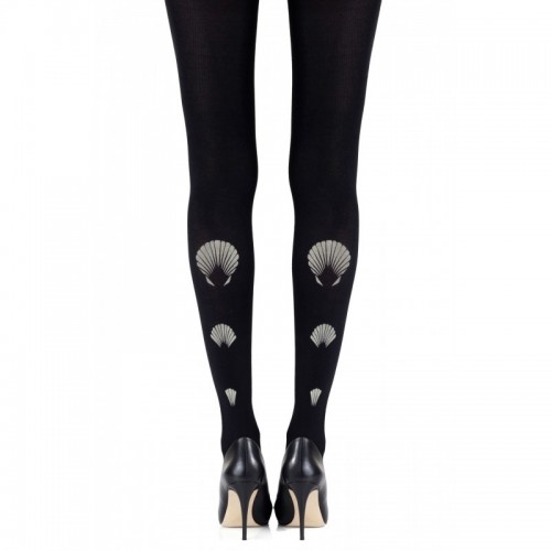 Black & Grey Mermaid Shell Tights