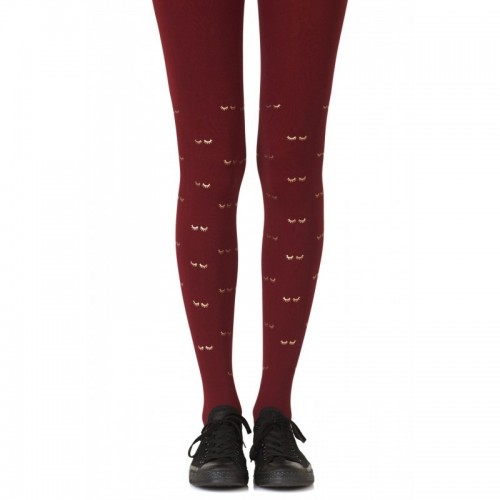 Burgundy & Gold Daydreaming Sheer Tights