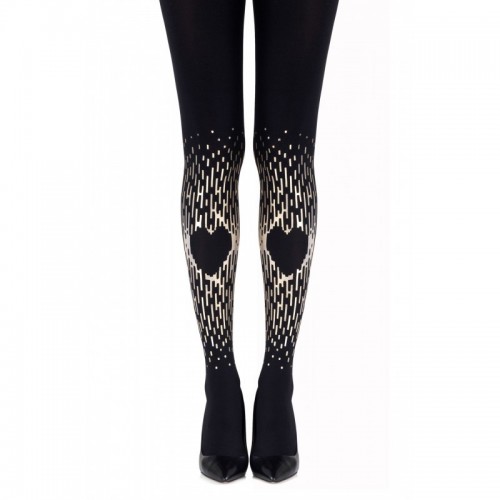 Black & Grey Love Is All Around Tights