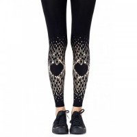 Black & Gold Love Is All Around Sheer Tights